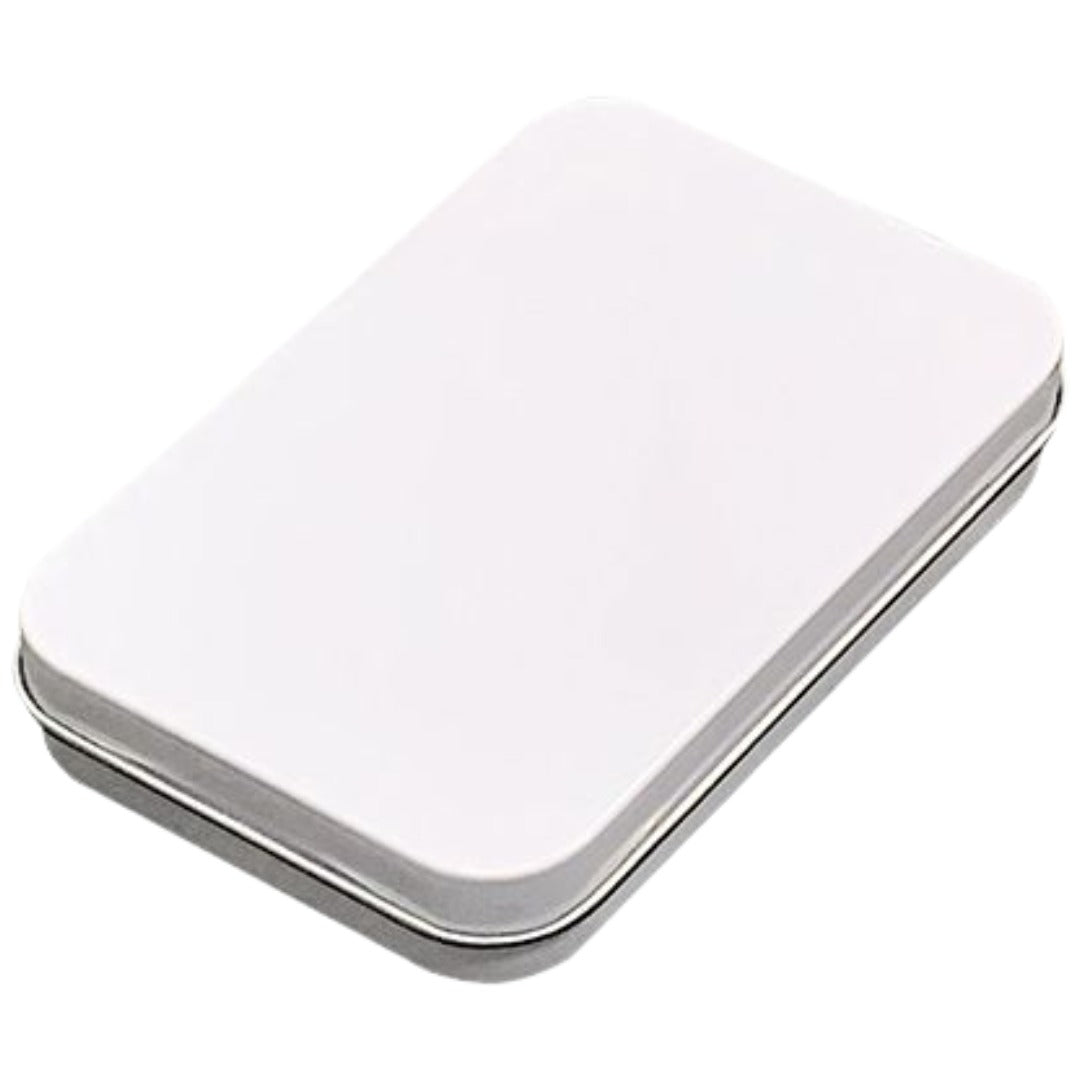 小物入れ 小物収納ケース 収納ボックス ミニボックス ブリキ缶 フタ フラット×ホワイト バリエーション画像