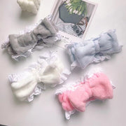 ヘアバンド 洗顔用 ヘッドバンド レディース 女性 バス用品 スキンケア ヘアケア リボン フリル かわいい おしゃれ ふわふわ