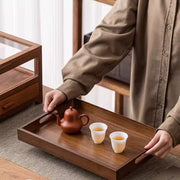 トレー トレイ お盆 おぼん 竹製 持ち手付き 木目調 和風 カフェトレー お食事トレー 茶道具 配膳 キッチン用品 台所用品 家庭用 業務用 来客用 おもてなし シンプル おしゃれ
