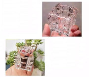 花瓶 フラワーポット フラワーベース 5個セット 多肉植物用 ガラス ミニサイズ 小型 花器 クリア 透明 インテリア 陶器 スクエア 四角形 正方形 かわいい おしゃれ 観葉植物 グリーン 花 フラワー