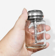 ガラスディスペンサー ネイルリムーバー入れ 80ml 詰め替え容器 ガラス製 プッシュ式 ボトル ポンプ 溶剤 除光液 消毒液 ネイル用品 ネイルケア ネイルオフ クリーナー