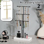 アクセサリースタンド 3列 ジュエリースタンド アクセサリーハンガー ディスプレイ ホルダー ネックレス チョーカー ブレスレット 小物掛け お洒落 かわいい 上品