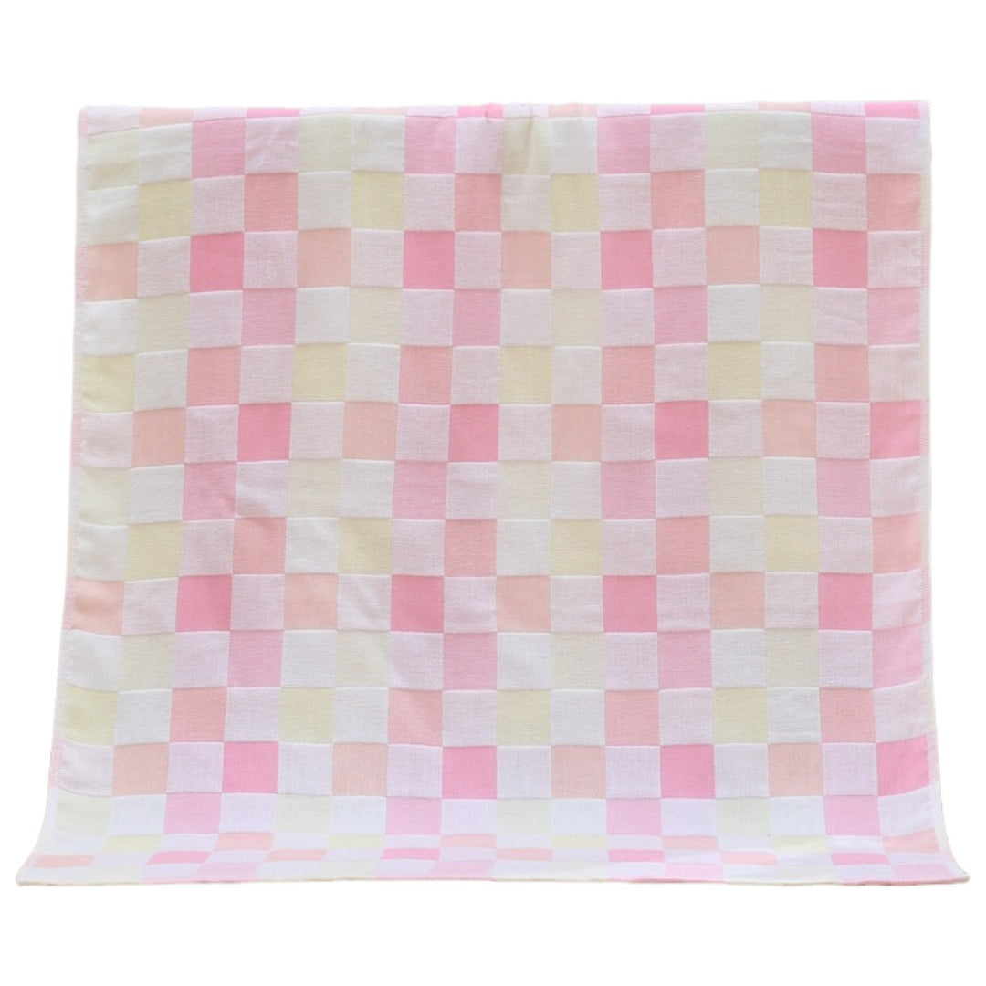 バスタオル キッズ 子供用 子ども用 女の子 男の子 バス雑貨 入浴グッズ バス用品 長方形 70×140cm チェック グリーン ブルー ピンク シンプル カジュアル 可愛い キュート おしゃれ バスルーム お風呂