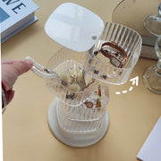 アクセサリーケース アクセサリーボックス 3段 4段 回転式 収納ボックス 小物入れ 円柱型 コンパクト クリア ネックレス ピアス イヤリング 指輪 整理 整頓 収納 シンプル 半透明 おしゃれ かわいい