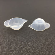 レジン調色カップ 単品 調色パレット 混合カップ レジン用品 ハンドメイド 着色 シリコンカップ 持ち手 ハンドル 注ぎ口 半透明 ラウンド型 丸型