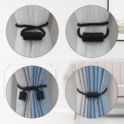 カーテンタッセル 同色2本セット 1ペア 1対 カーテン用品 マグネット式 カーテン留め 留め具 留め紐 ロープ風 インテリア シンプル おしゃれ かわいい