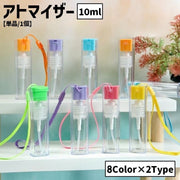 アトマイザー スプレーボトル 10ml ハンドストラップ付き クリア 透明 詰め替え容器 霧吹き ハンディ 消毒 香水 ポータブル 携帯用 持ち歩き 便利 可愛い おしゃれ お出掛け 旅行 スプレー容器 詰め替えボトル