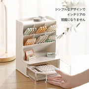 ペン立て ペンスタンド ペンホルダー 小物入れ 卓上収納 仕切り メイクボックス オーガナイザー 大容量 多機能 メイクブラシ 文房具 コスメボックス 引き出し付き シンプル 北欧