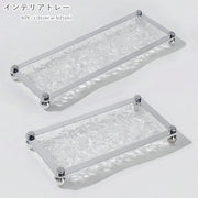 インテリアトレー インテリアトレイ アクリルトレー アクリルトレイ インテリアプレート インテリア小物 インテリア雑貨 長方形 足付き 脚付き 透明 クリア シンプル シック フェミニン ガーリー 可愛い かわいい キュート おしゃれ エレガント 洗面所 寝室 リビング