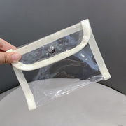 化粧ポーチ コスメポーチ 単品 １個 マルチポーチ トラベルポーチ 小物入れ メイク道具入れ 文具 化粧品 小物 ペンケース 四角形 スクエア型 クリア 透明 マチなし シンプル