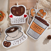 ループ付きタオル ハンドタオル お手拭き 吊り下げ フェイスタオル 刺繍 厚手 カフェ かわいい おしゃれ もこもこ ふわふわ