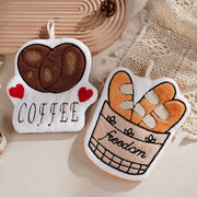 ループ付きタオル ハンドタオル お手拭き 吊り下げ フェイスタオル 刺繍 厚手 カフェ かわいい おしゃれ もこもこ ふわふわ
