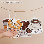 ループ付きタオル ハンドタオル お手拭き 吊り下げ フェイスタオル 刺繍 厚手 カフェ かわいい おしゃれ もこもこ ふわふわ
