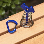 ウッドデッキ用アンカーペグ 魚骨ペグ カラビナ付き 留め具 金具 スプリング バネ テントアクセサリー キャンプ タープ アウトドア 固定 便利 簡単