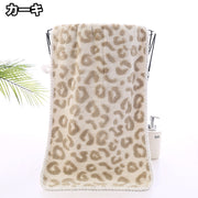 フェイスタオル 35×75cm ループ付き 吸水 バスグッズ 日用品 洗面 洗顔 バス用 キッチン用 お手洗い ヒョウ柄 お洒落 普段使い お風呂 温泉 旅行 家庭用 来客用