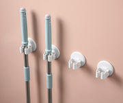 モップホルダー ほうきホルダー 傘掛け 傘立て 掃除用具 壁取り付け シール式 壁掛け 固定 省スペース 箒 トイレブラシ 整理