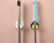 モップホルダー ほうきホルダー 傘掛け 傘立て 掃除用具 壁取り付け シール式 壁掛け 固定 省スペース 箒 トイレブラシ 整理