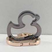 カラビナ キーホルダー アヒル型 同色5個セット アクセサリーパーツ ミニ 小さめ メタル 金属 留め具 金具 手芸 ハンドメイド DIY 手作り クラフト材料 おしゃれ かわいい