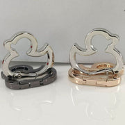 カラビナ キーホルダー アヒル型 同色5個セット アクセサリーパーツ ミニ 小さめ メタル 金属 留め具 金具 手芸 ハンドメイド DIY 手作り クラフト材料 おしゃれ かわいい