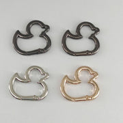 カラビナ キーホルダー アヒル型 同色5個セット アクセサリーパーツ ミニ 小さめ メタル 金属 留め具 金具 手芸 ハンドメイド DIY 手作り クラフト材料 おしゃれ かわいい