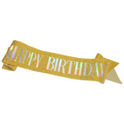 たすき 文字入り パーティー用 誕生日 HAPPYBIRTHDAY お祝い イベント パーティー用品 グッズ サプライズ 演出 主役 ラメ キラキラ カラフル ギフト 軽量 持ち運び簡単
