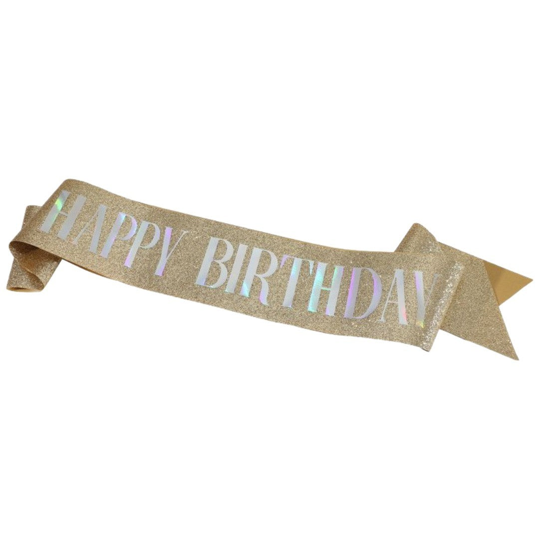 たすき 文字入り パーティー用 誕生日 HAPPYBIRTHDAY お祝い イベント パーティー用品 グッズ サプライズ 演出 主役 ラメ キラキラ カラフル ギフト 軽量 持ち運び簡単