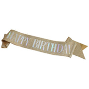 たすき 文字入り パーティー用 誕生日 HAPPYBIRTHDAY お祝い イベント パーティー用品 グッズ サプライズ 演出 主役 ラメ キラキラ カラフル ギフト 軽量 持ち運び簡単