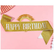 たすき 文字入り パーティー用 誕生日 HAPPYBIRTHDAY お祝い イベント パーティー用品 グッズ サプライズ 演出 主役 ラメ キラキラ カラフル ギフト 軽量 持ち運び簡単