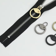ジッパータブ 4個セット ファスナー プルタブ スライダー チャック シッパーヘッド 引き手 引手 部品 付け替え 交換 修理 ハンドメイド 財布 衣類 おしゃれ かわいい