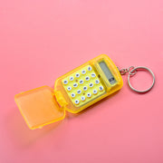 ミニ電卓 キーホルダー キーリング 計算器 計算機 小型 半透明 クリア スケルトン 携帯 ポータブル 8桁 持ち歩き 文房具 ステーショナリー おしゃれ かわいい 簡単 便利