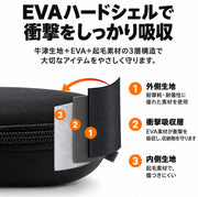 AirpodsMaxケース ヘッドホンケース ヘッドホン収納 Airpods Max ストラップ付き メッシュポケット ファスナー 持ち運び 軽量 汚れ防止 耐衝撃 防水 ヘッドフォン SONY WH-CH720N WH-CH520 ヘッドセット ヘッドホン用アクセサリー
