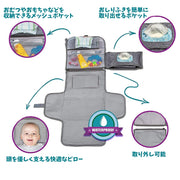 おむつ替えマット おむつ替えシート 折りたたみ ベビー用品 赤ちゃん コンパクト 防水 吊り下げ ポーチ おしりふき収納 小物入れ 大容量 持ち運び お出かけ 外出 旅行 携帯 便利
