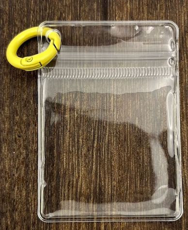 カラビナ付きクリアポーチ 10個セット ジュエリー袋 ジップバッグ アクセサリーポーチ ミニポーチ ライトイエロー バリエーション画像