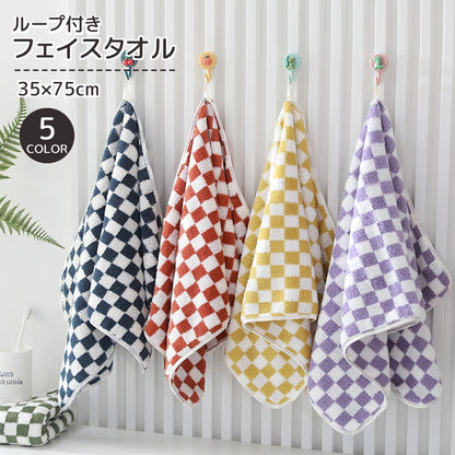 ループ付きフェイスタオル フェイスタオル タオル 長方形 35cm 75cm 商品画像