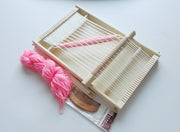 編み機 編み物 木製 毛糸付き 櫛付き 手織り機 親子 子供 キッズ DIY 手作り 卓上 ハンドメイド クラフト 手芸用品 はたおり機 織機 ナチュラル シンプル かわいい おしゃれ メイキング