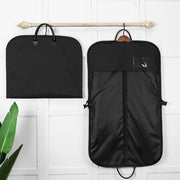ガーメントバッグ スーツカバー 二つ折り テーラーバッグ 黒 持ち運び 収納 出張 旅行用品 冠婚葬祭 礼服 スーツ ジャケット 持ち手付き 衣類収納ケース ファスナー