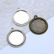 アクセサリーパーツ 10個セット 16mm ペンダントトップ カボション台座 合金 ハンドメイド DIY ブレスレット ネックレス 手芸 チャーム制作 レトロ調 円形