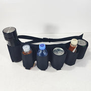 ボトルキャリア ドリンクホルダー ウエストポーチ型 ペットボトルホルダー ビール 缶 ワンタッチバックル 防水 小物入れ 面ファスナー マジック テープ ウエストバッグ ボディバッグ アウトドア キャンプ BBQ 作業 仕事 便利