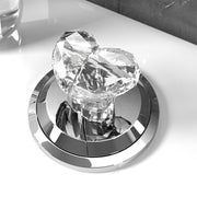 トイレタンクボタン 2個セット プッシュボタン 水栓ボタン つまみ 取っ手 フック ドアノブ 粘着式 ハート クリア 透明 かわいい 後付け 引き戸 食器棚 収納棚 戸棚 引き出し 窓 キャビネット トイレの蓋