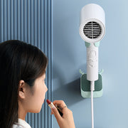 ヘアドライヤーホルダー ドライヤー収納 バス用品 ラック 壁掛け バスルーム 洗面所 ドライヤースタンド フック付き コンパクト 貼付けタイプ 曲がる