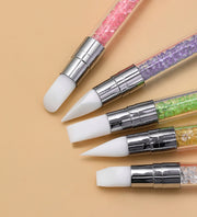 ネイルブラシ シリコンブラシ 筆 2way 多用途 ジェルネイル ネイルアート マニキュア アートブラシ ネイル用品