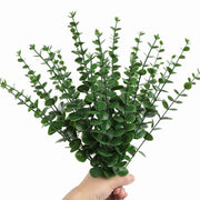 フェイクグリーン 人工観葉植物 24本組 造花 ユーカリ 緑 枯れない インテリア 飾り ホームガーデン ベランダ トイレ 窓際