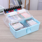 収納ケース 収納ボックス 3段 小物入れ 卓上 フタ付き 持ち手付き 文房具 文具 メイク用品 化粧品 取っ手 持ち運び 半透明蓋 おしゃれ かわいい ふた 蓋 収納 整理 簡単 便利