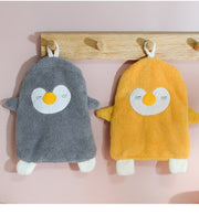ループ付きタオル 子供 キッズ ベビー ハンドタオル ペンギン アニマル 動物 紐付き お手拭き 布巾 吊り下げ 手洗い 可愛い