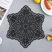ランチョンマット ランチマット テーブルマット プレースマット プレイスマット 透かし模様 雪の花 断熱 耐熱 傷防止 汚れ防止