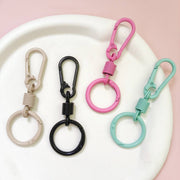 キーホルダーパーツ 5個セット カラビナ キーリング 金属パーツ クラフト材料 ハンドメイド DIY バッグチャーム 手芸 手作り シンプル 可愛い