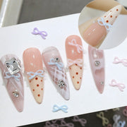 ネイルパーツ 同色50個セット ミニリボン 蝶結び 立体 ネイルアート 3Dアート ネイルチップ デコレーション セルフネイル