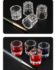 ダッペンディッシュ 4個セット ガラス製 ネイルカップ ジェルネイル ネイルアート 水入れ アクリル リキッド容器 筆置き 洗浄 筆洗い 高級感 上品 お洒落 シンプル