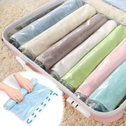 衣類圧縮袋 単品 1枚 衣類収納 トラベル用品 ジッパー袋 圧縮バッグ 旅行 出張 巻くだけ 整理整頓 スーツケース 省スペース