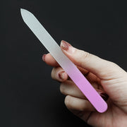 爪やすり 爪磨き ガラス製 ネイルファイル ネイルシャイナー ネイルケア ツヤ出し シャイン 薄型 スリム 携帯 持ち運び便利